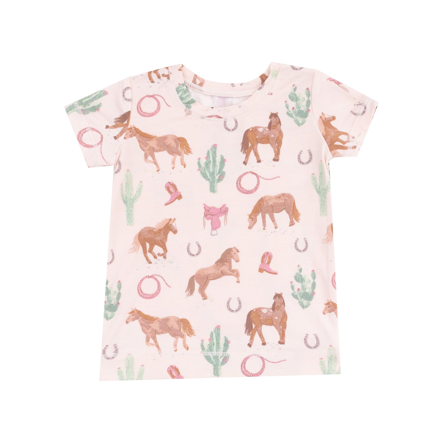 Short Set, Western Horses Pink