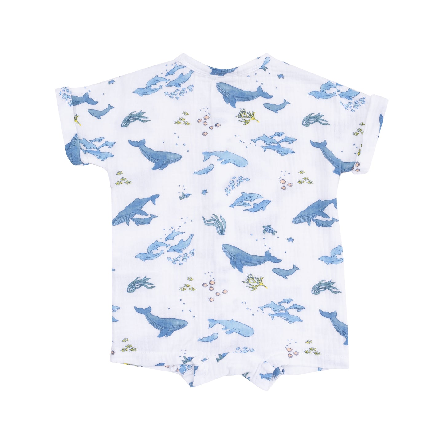 Dolman Henley Shortall, Watercolor Blue Whales