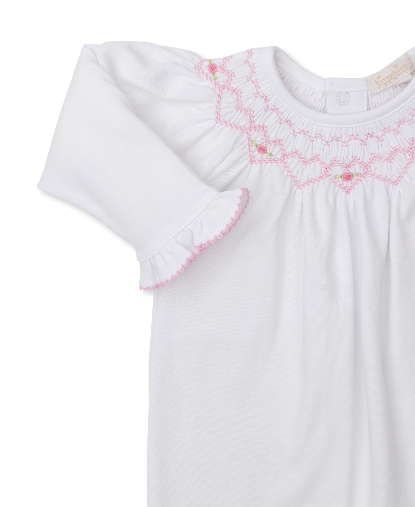 Footie w/Hand Smk, CLB Fall Bishop, White/Pink