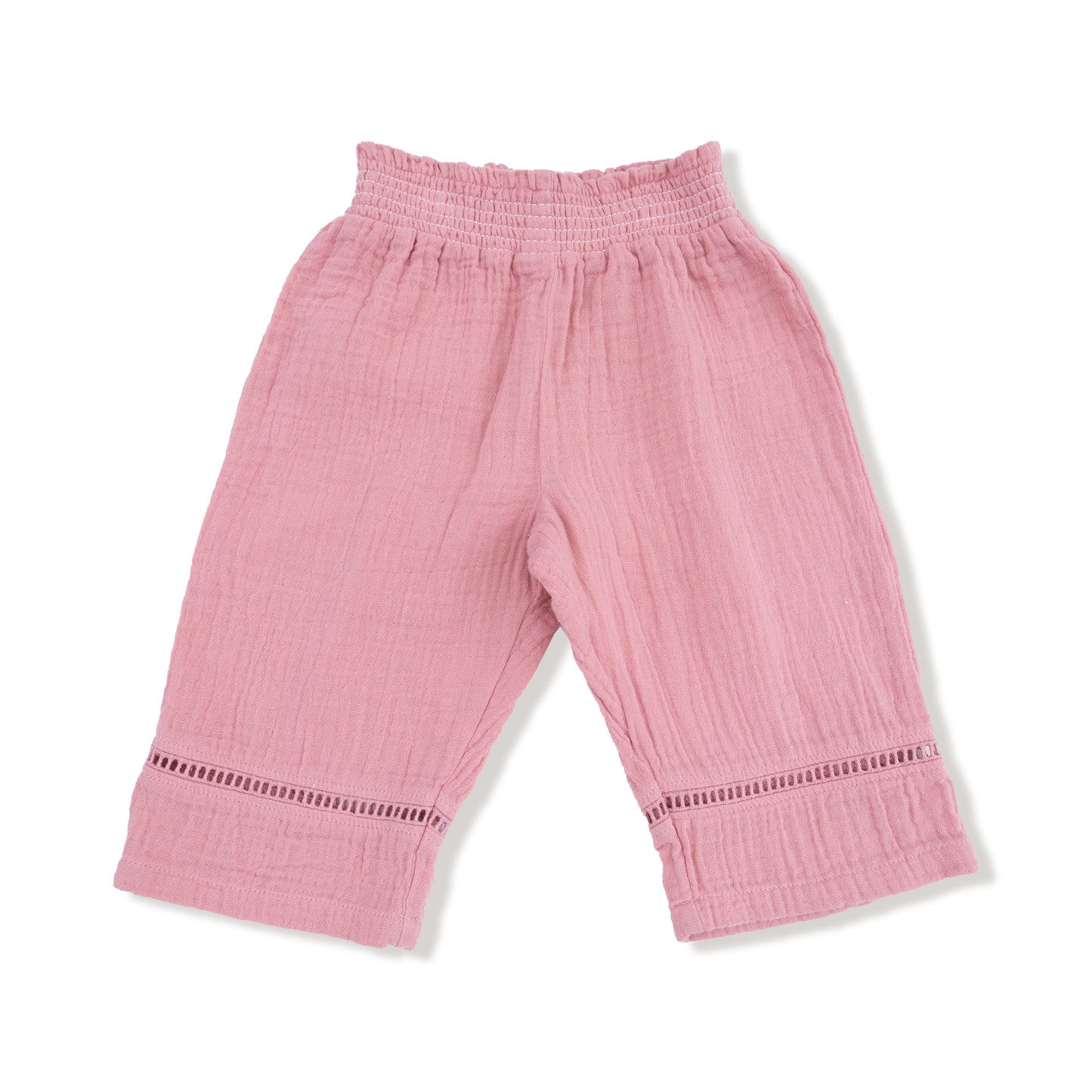 Smocked Waist Pants, Rose Elegance