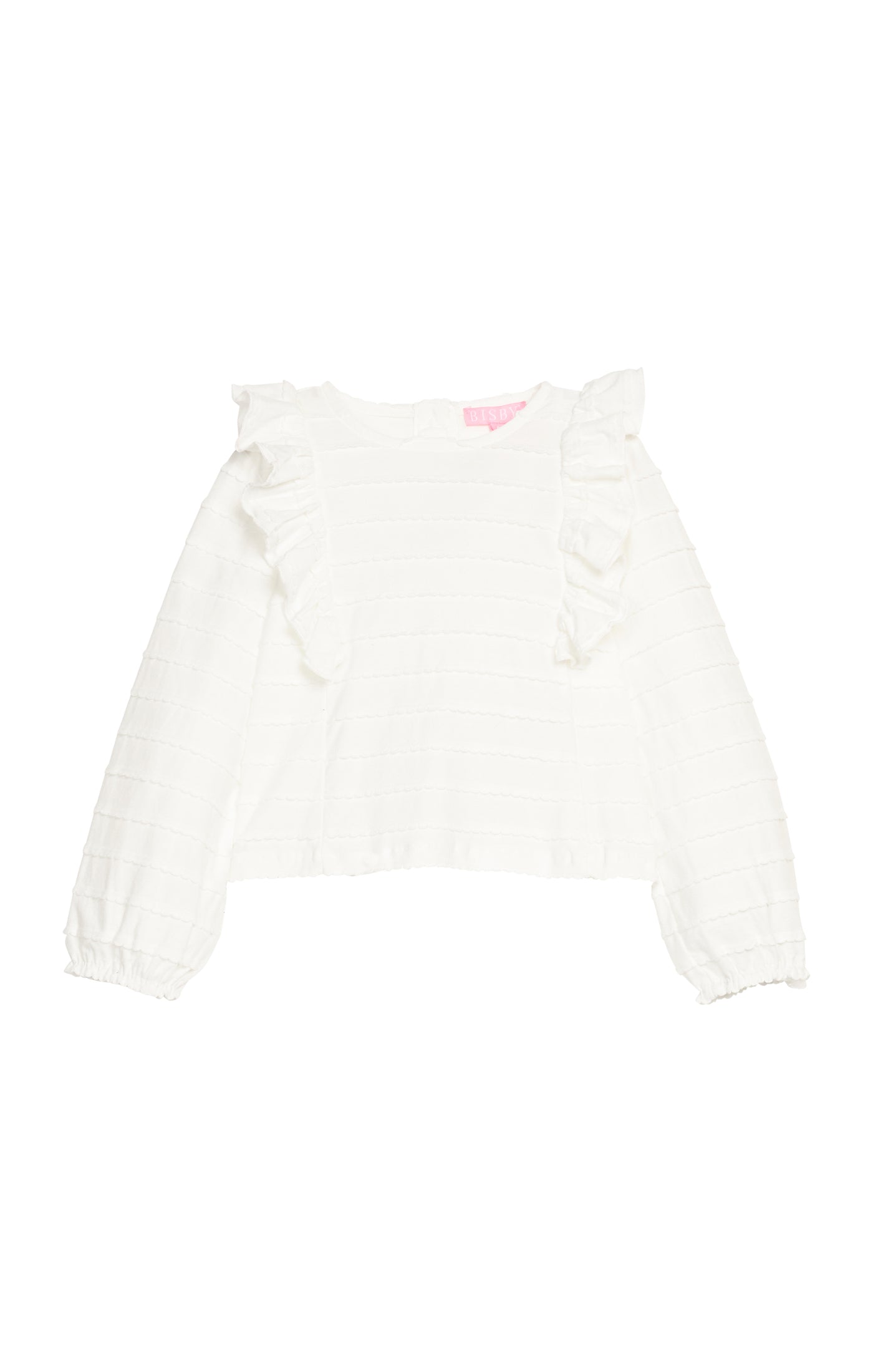 Ruffle Blouse, White Scallop