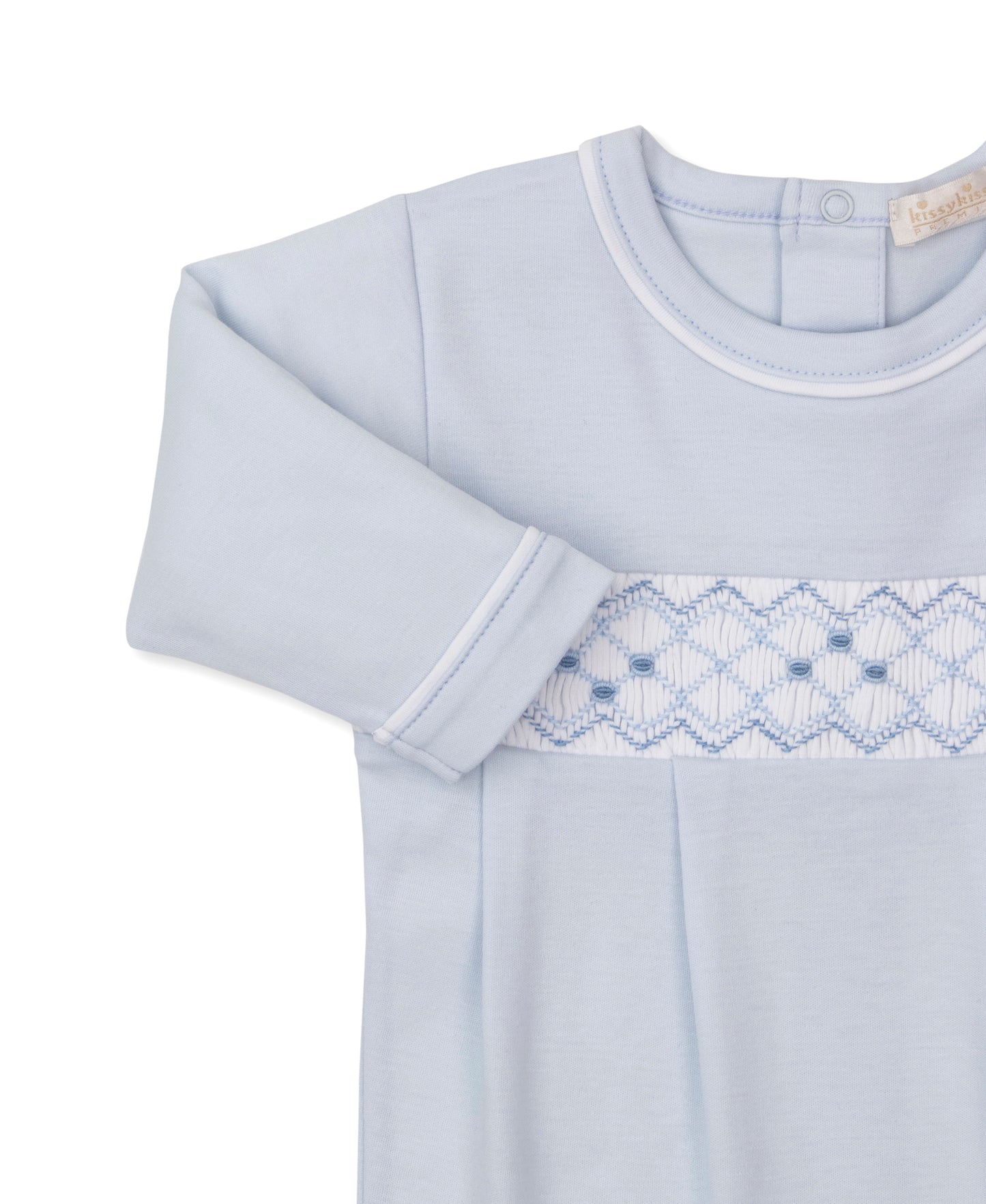Footie w/Hand Smock, CLB Summer, Blue/White