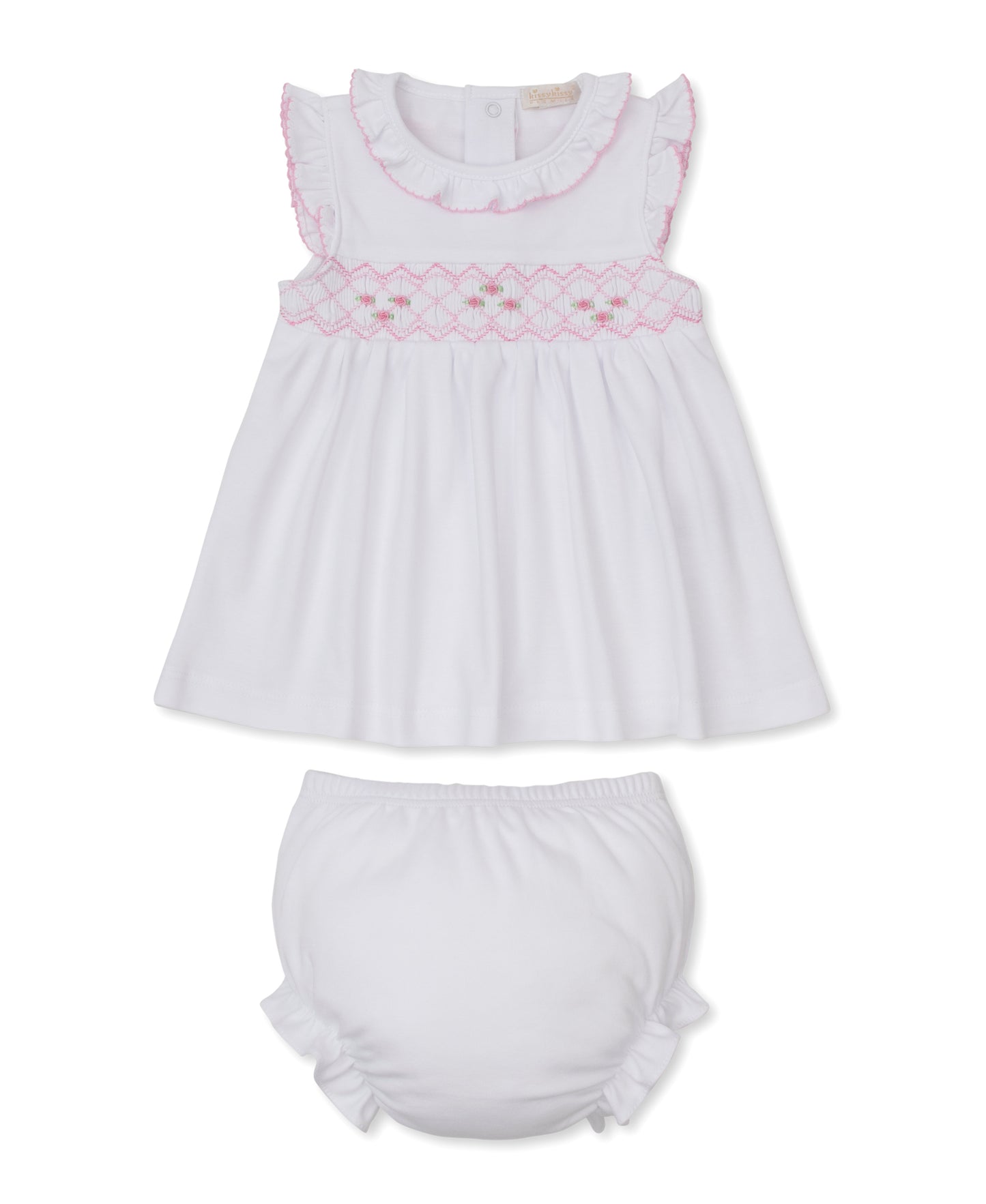Dress Set w/Hand Smock, CLB Summer, White/Pink