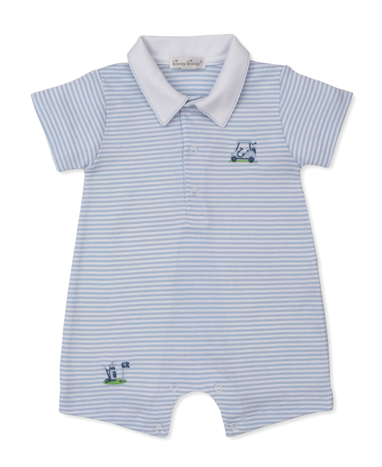Short Striped Playsuit, Blue/White, Golf Championship