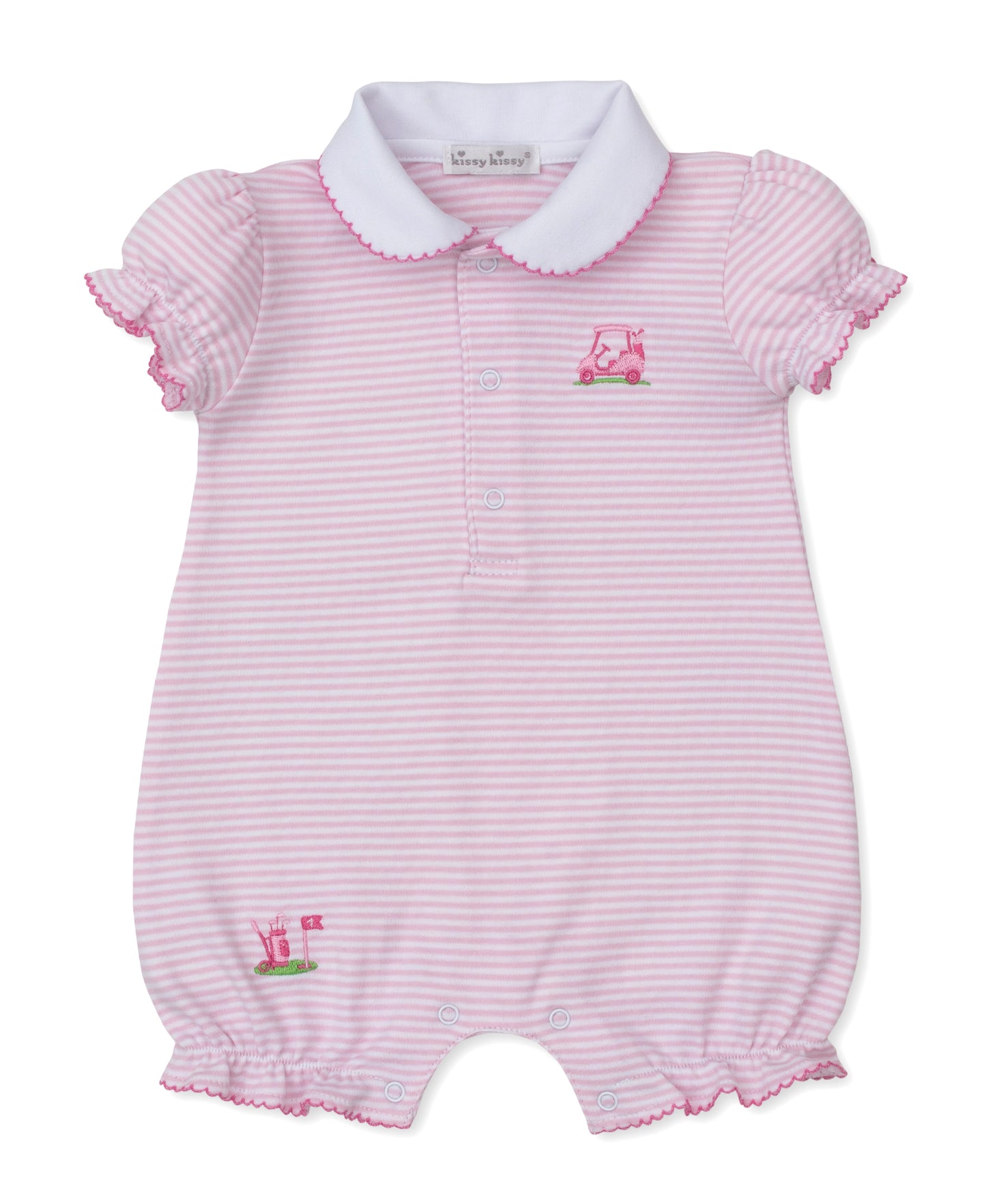 Short Striped Playsuit, Pink/White, Golf Championship