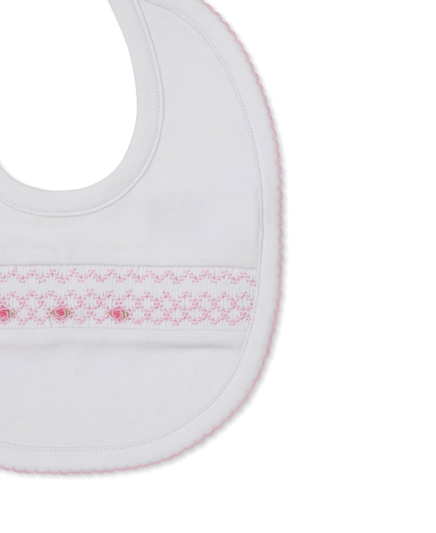 Bib w/Hand Smock, CLB Summer Bishop, White/Pink