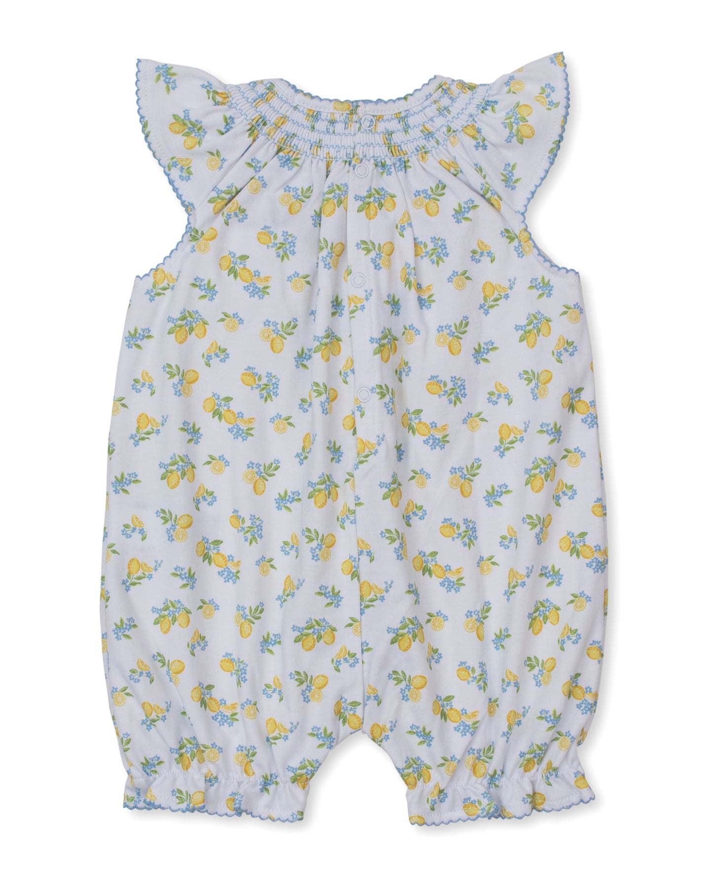 Short Smocked Playsuit, Lemon Blossoms