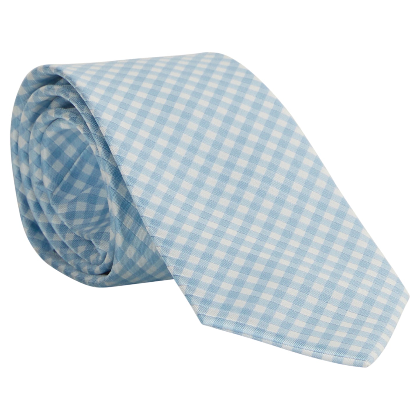 Neck Tie, Light Blue Gingham