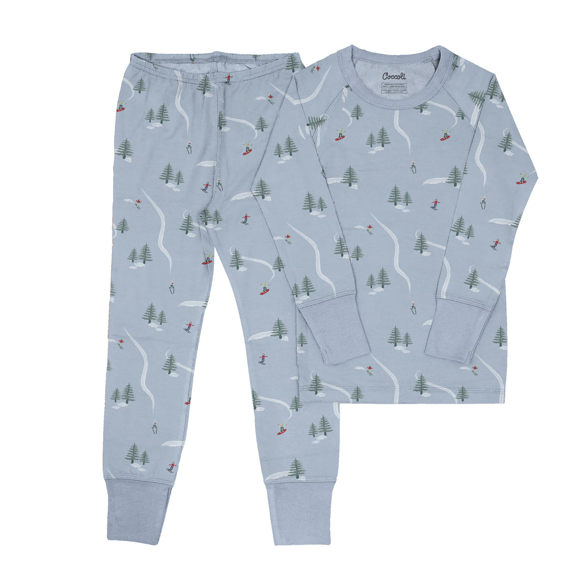 L/S Modal Pajama, Ski on Blue