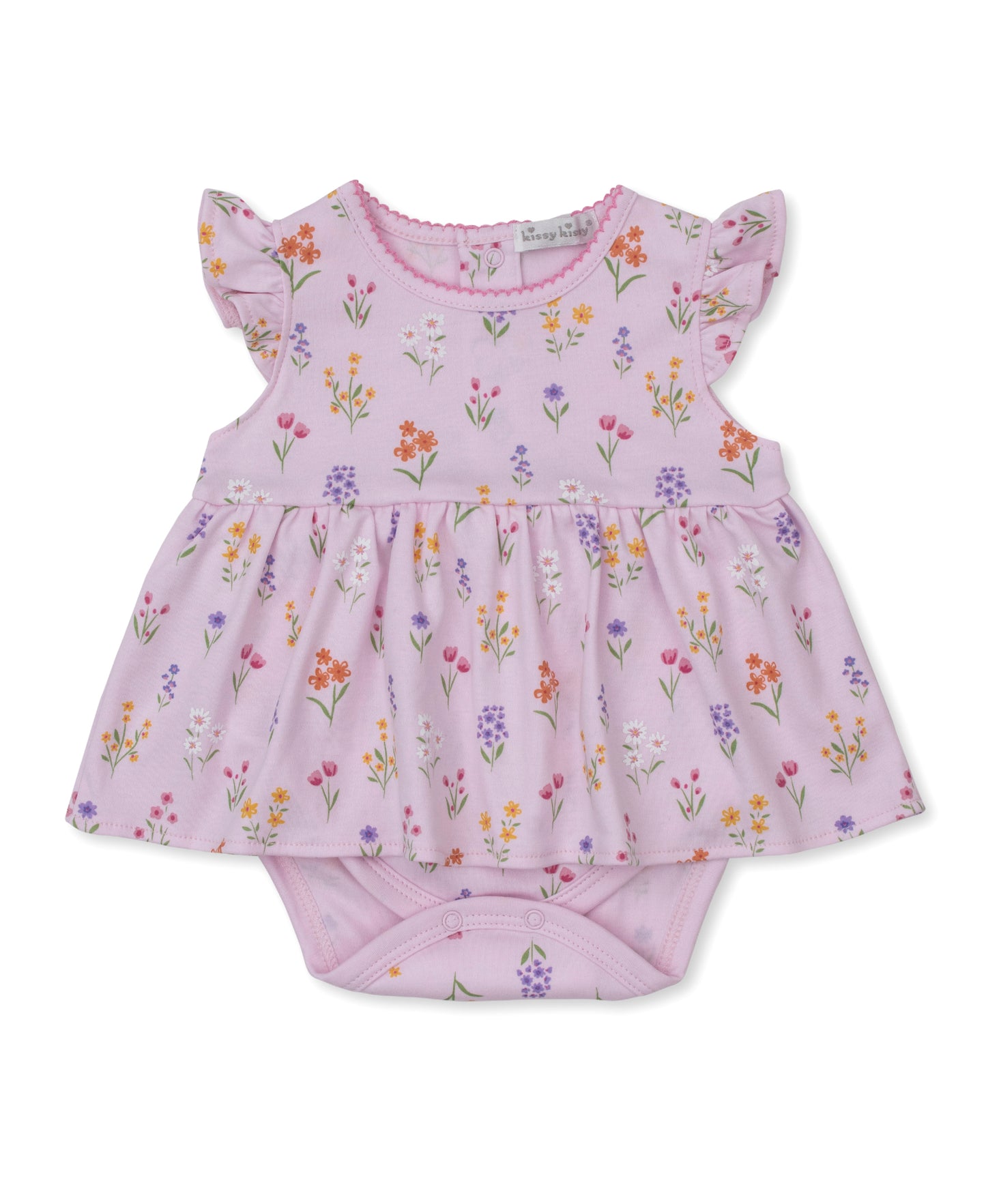 S/S Bodysuit Dress, Summer Wildflowers, Pink