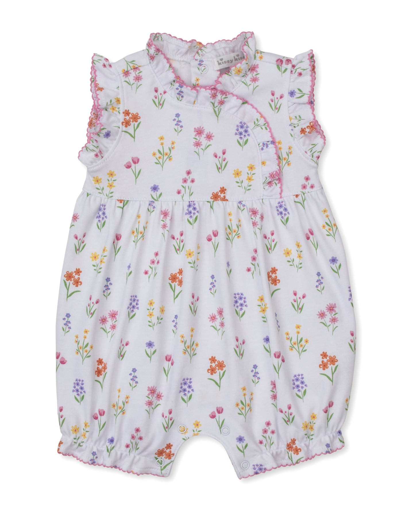 Sleeveless Playsuit, Summer Wildflowers, White