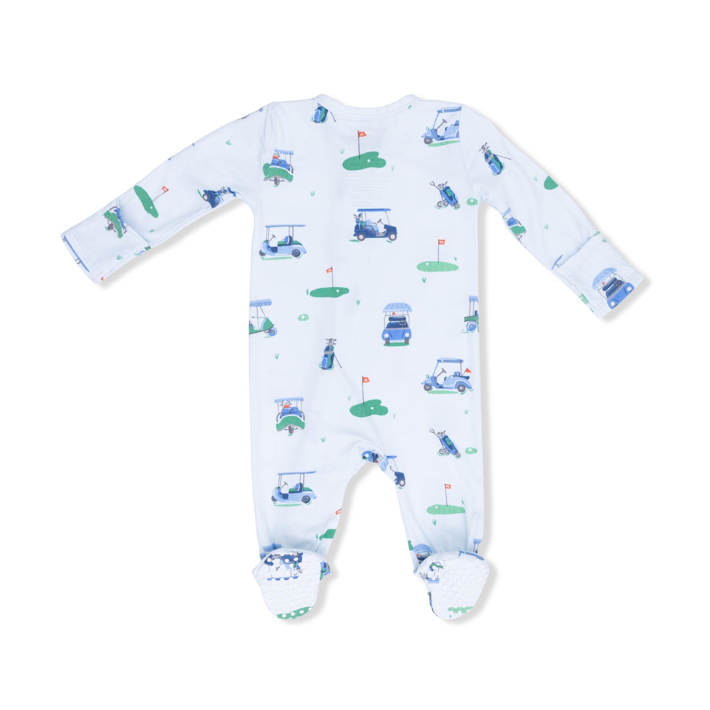 Zipper Footie, Vintage Golf Carts, Blue