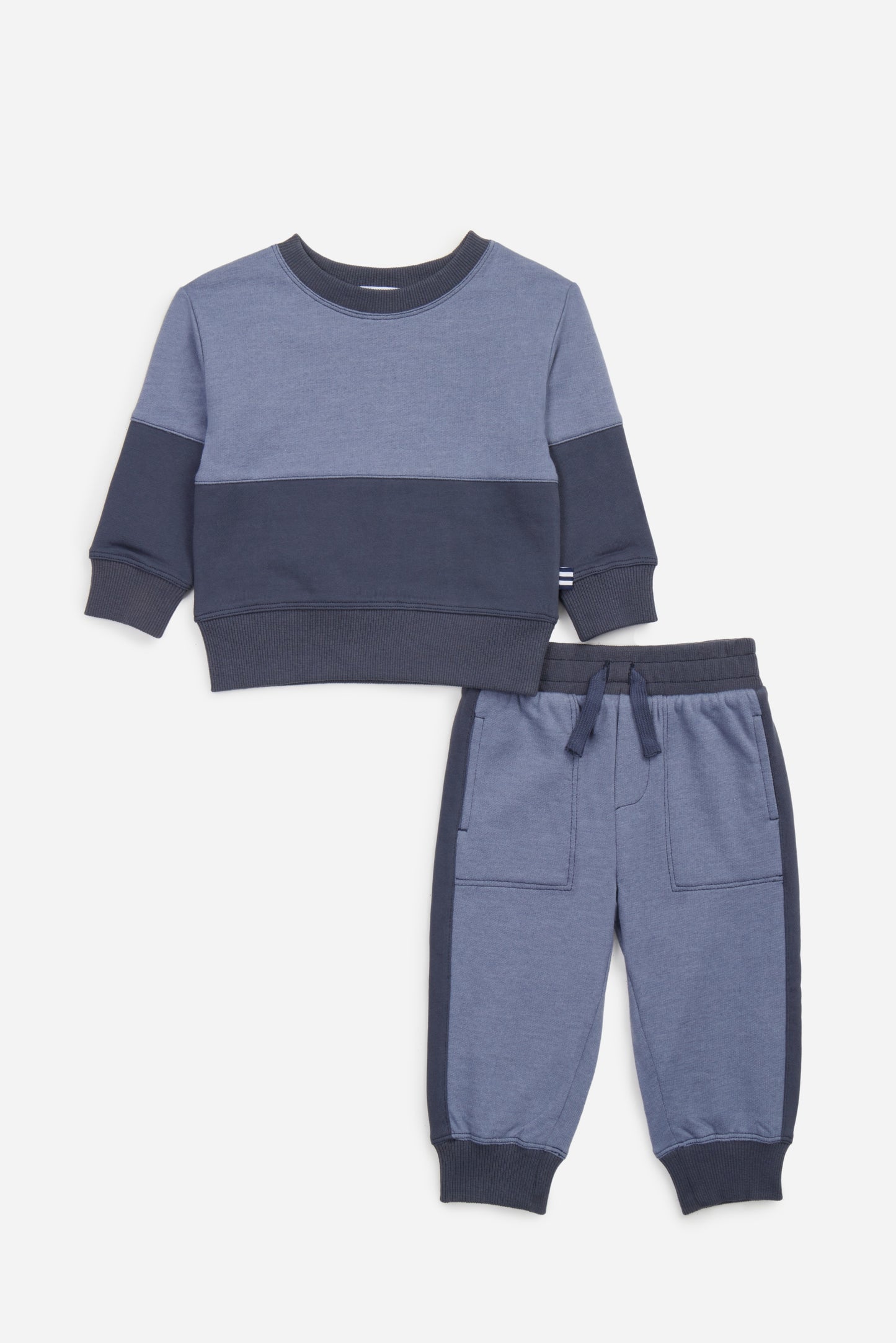 Stormy Cloud Colorblock Crew Set