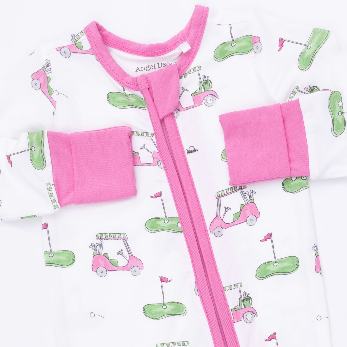 Conv. Romper, Golf Carts Pink