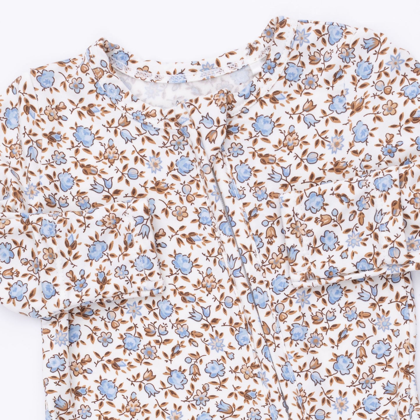 Ruffle Zip Footie, Hazel Floral