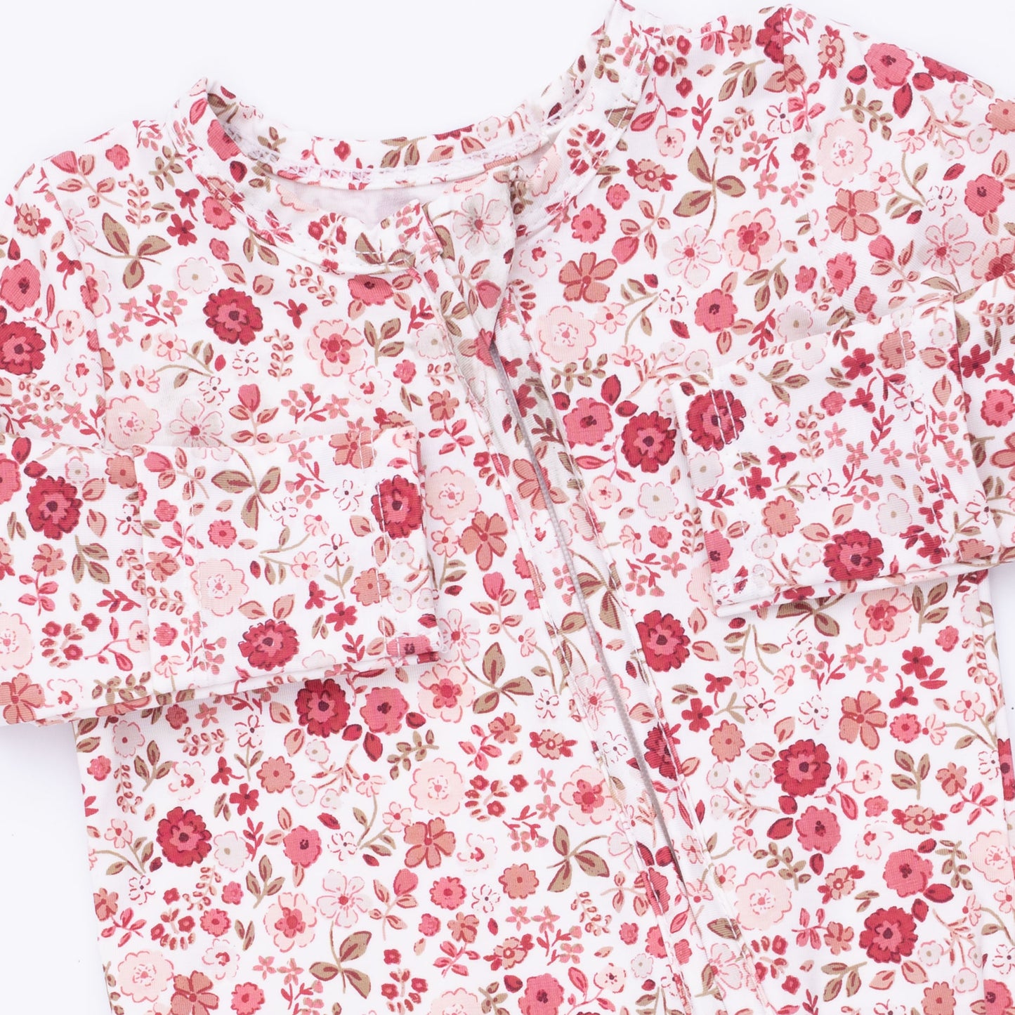 Ruffle Zip Footie, Serene Floral