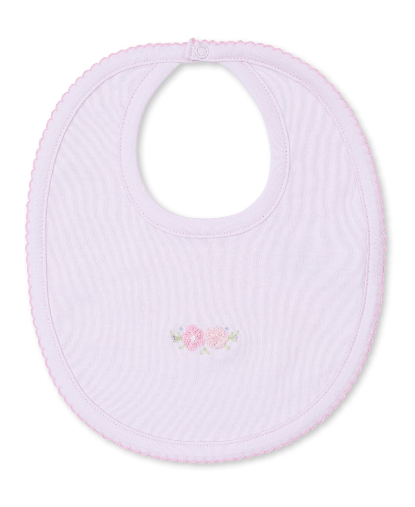 Bib w/Hand Emb., SCE Flower Bouquets, Pink