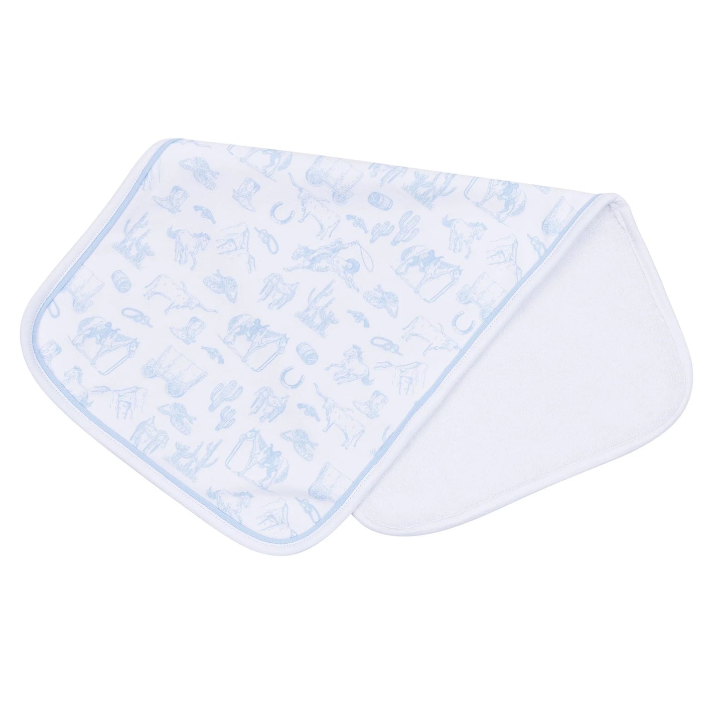 Burp Cloth, Wild West Toile, Light Blue