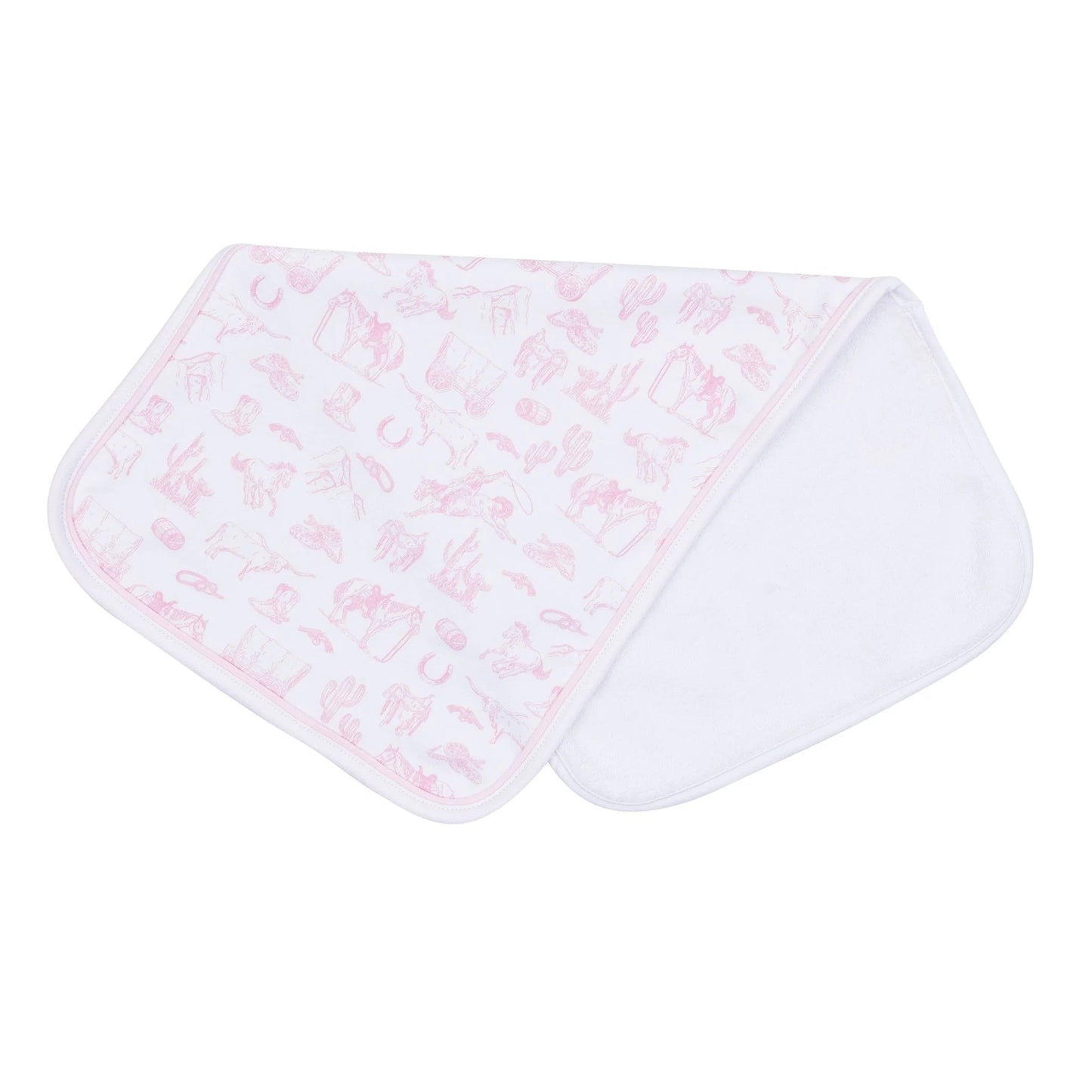 Burp Cloth, Wild West Toile, Pink