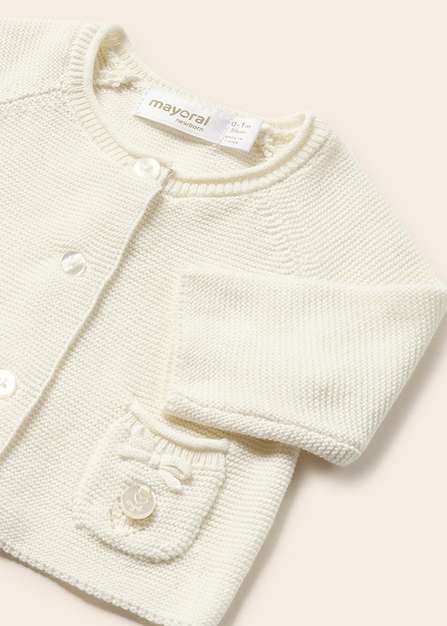 Knit Cardigan w/Socks, Natural, 1359