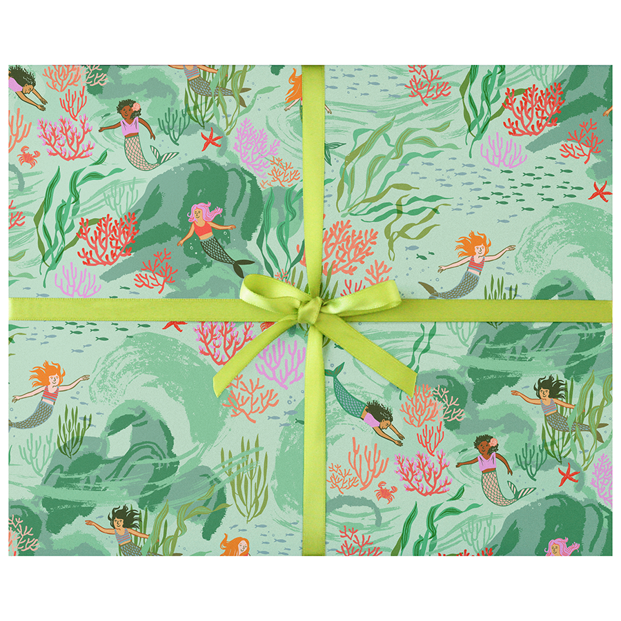 Mermaid Gift Wrap: 3 Sheets per Roll