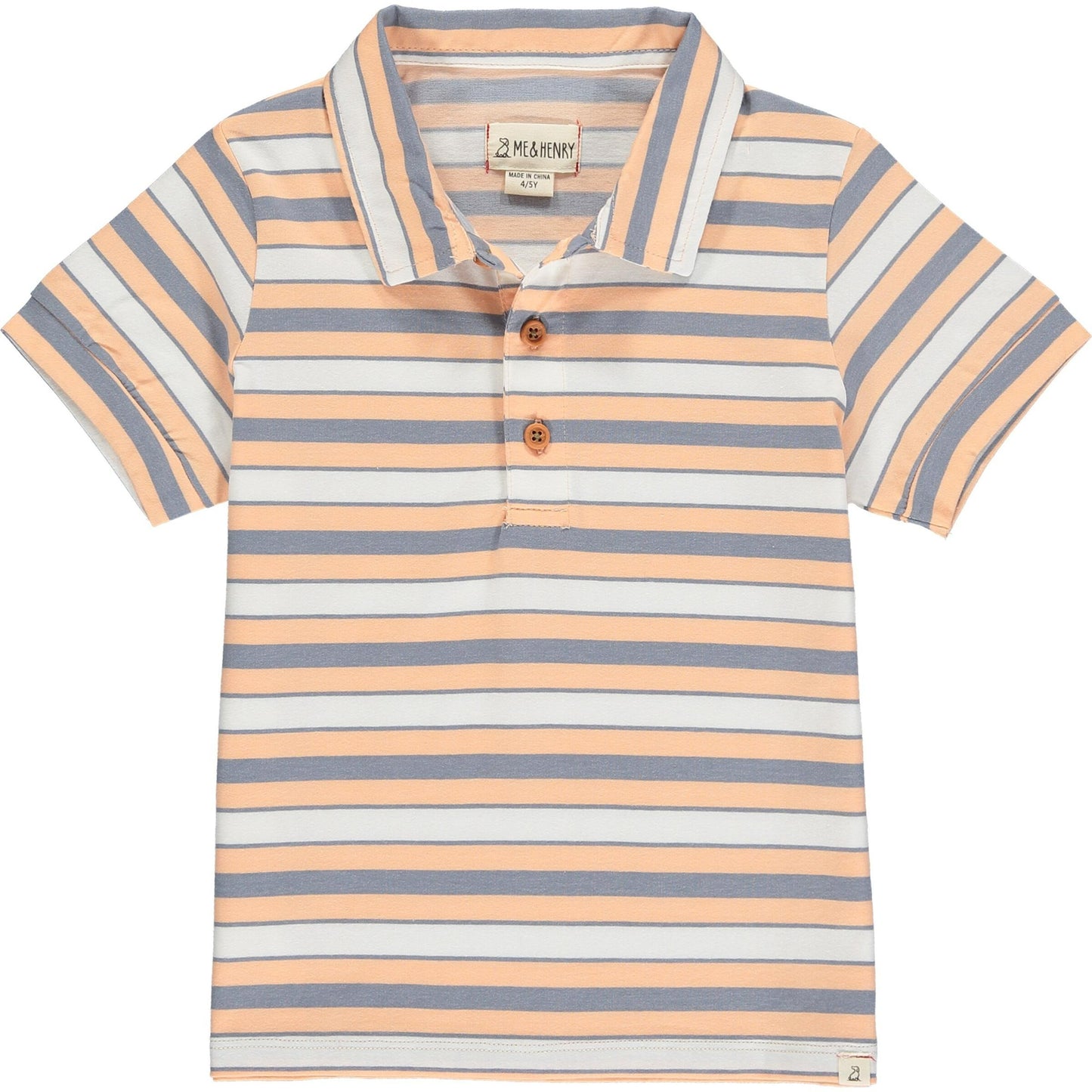 Flagstaff Polo, Salmon/White Stripe