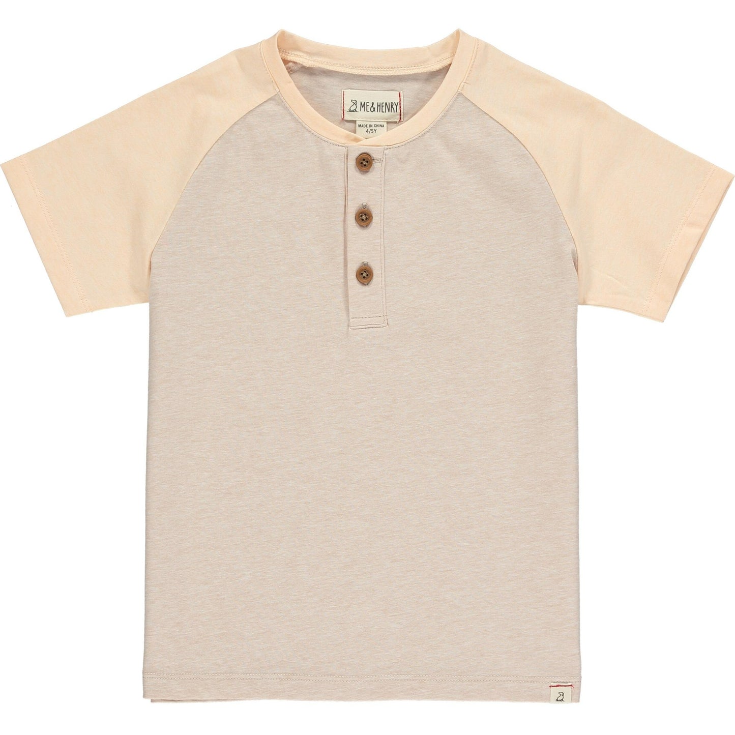 Beacon Raglan Block Henley, Beige/Peach