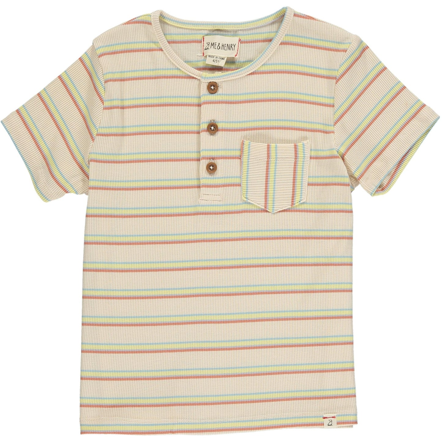 Dodger Henley, Beige Stripe