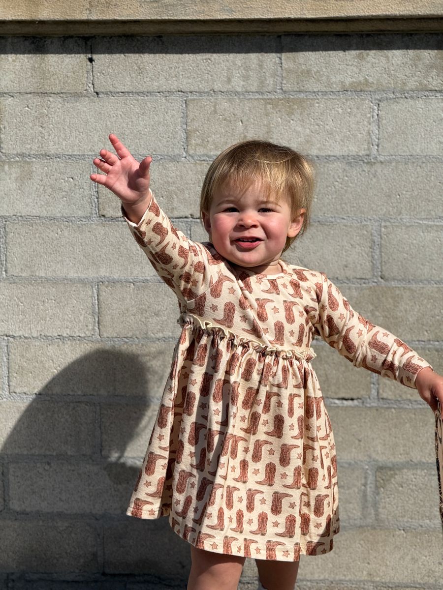 Aisha Dress, Western Boots