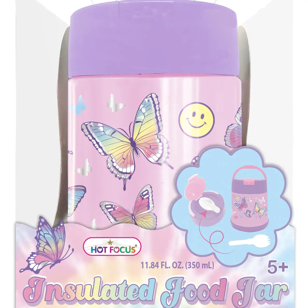 Insulated Food Jar, Tie Dye Butterfly