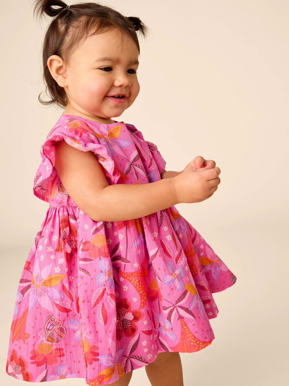 Ruffle Sleeve Baby Dress Set, Brazilian