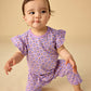 Ruffle Sleeve Baby Romper, Korean Tiles