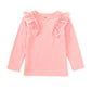 Long Sleeve Lace Trim Top, Cherry Blossom