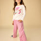 Lace Trim Track Pants, Hydrangea