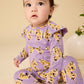 Ruffle Shoulder Baby Romper, Butterflies