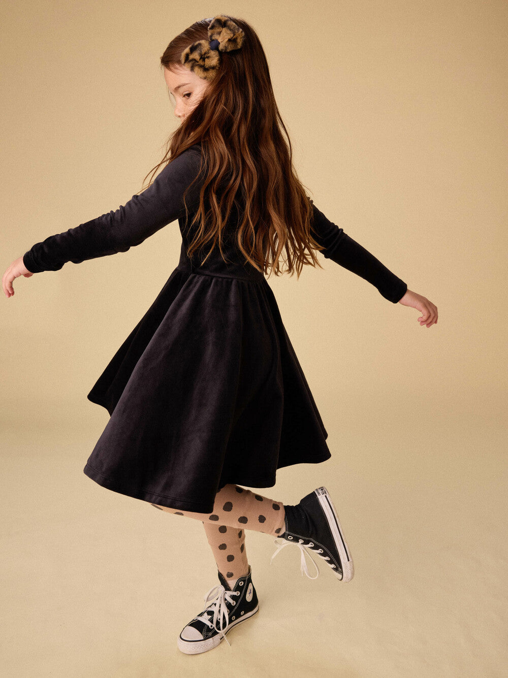 Velour Ballet Dress, Jet Black