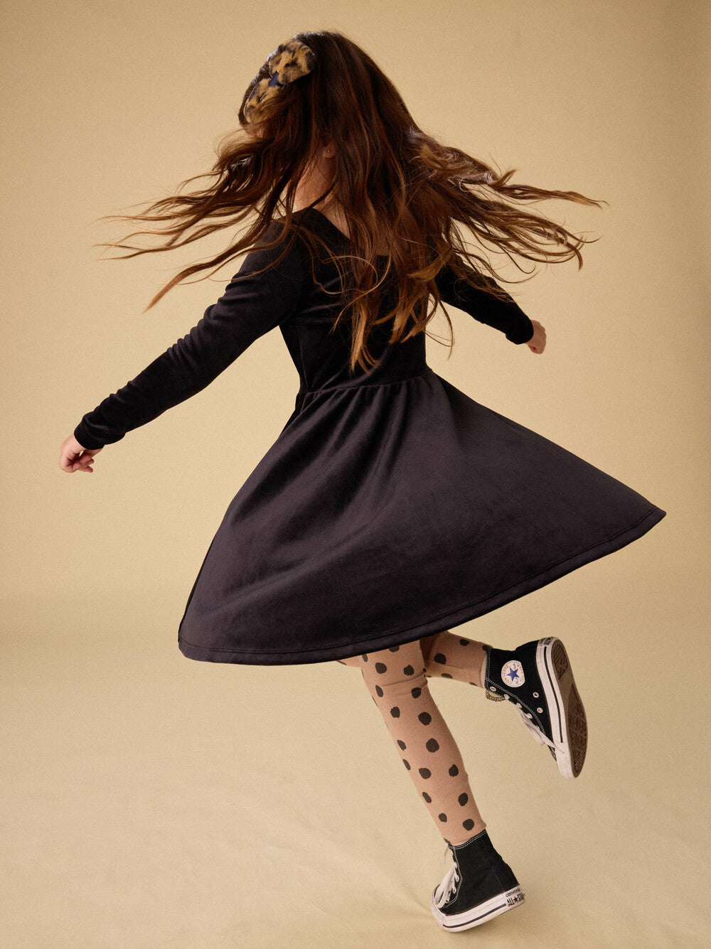 Velour Ballet Dress, Jet Black