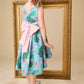 Sleeveless Hi-Lo Sash Dress, Peacock Floral