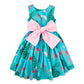 Sleeveless Hi-Lo Sash Dress, Peacock Floral