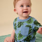 Pocket Shortie Baby Romper, Hopalong Frogs