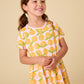 Short Sleeve Twirl Dress, Valencia Orange