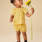 Printed Crochet Trim Baby Set, Vintage Floral Tile