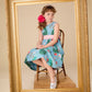 Sleeveless Hi-Lo Sash Dress, Peacock Floral
