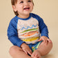 Rash Guard Swim Set, Chalk