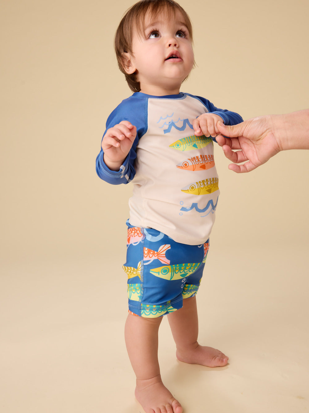 Rash Guard Swim Set, Chalk