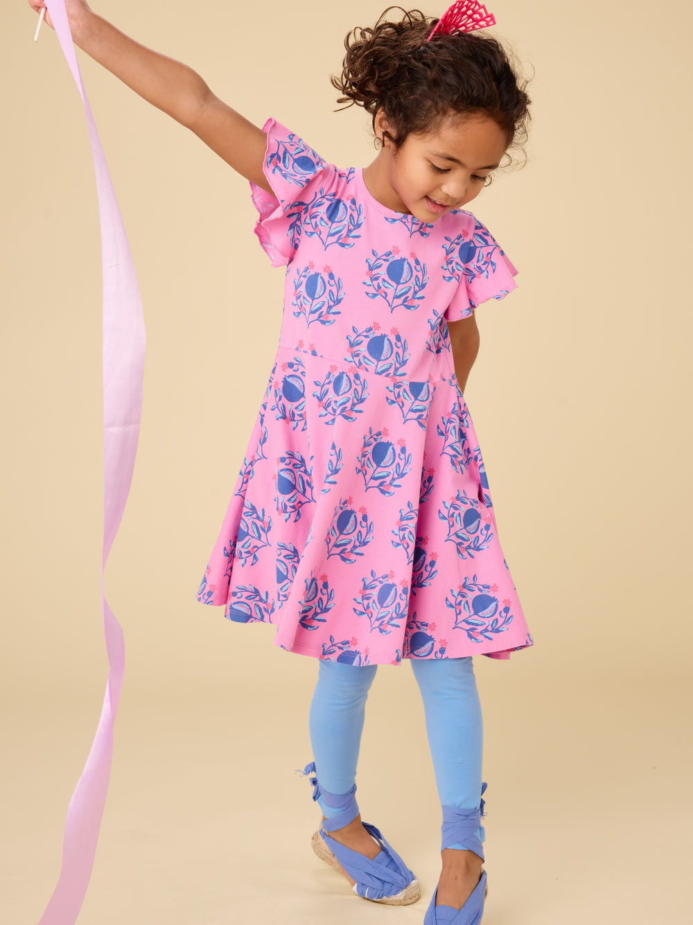 Flutter Sleeve Twirl Dress,