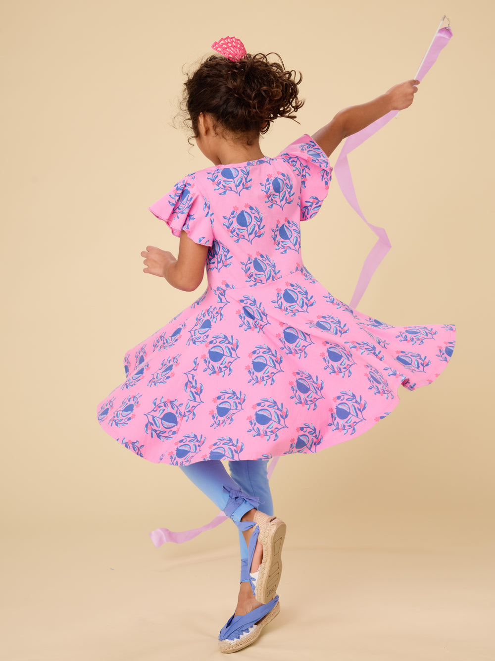 Flutter Sleeve Twirl Dress,