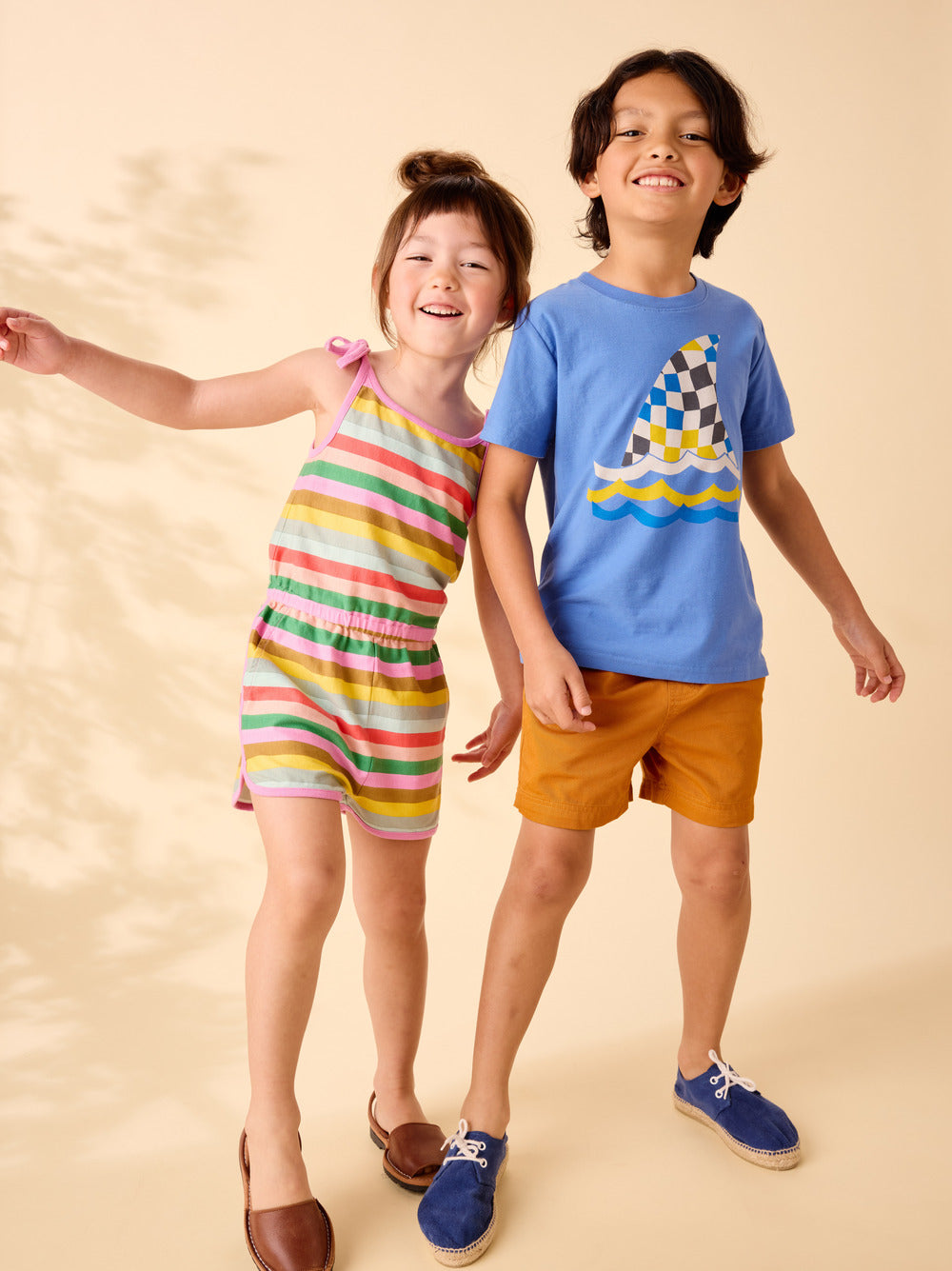 Tie Shoulder Romper, San Sebastian Stripe
