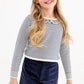 Reese Ruffle Sweater, Nantucket Navy/Palmetto Pearl Stripe