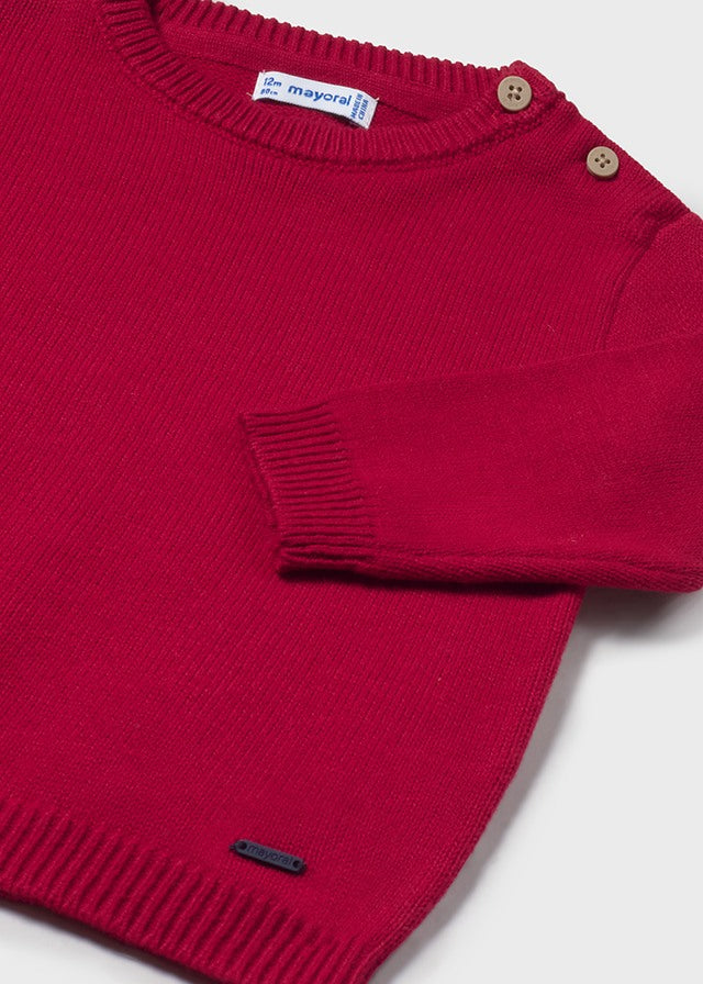 Crew Neck Sweater, Red, 351